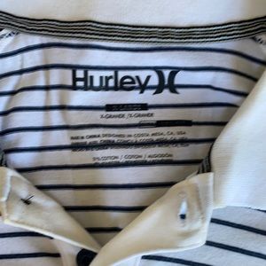 White Hurley polo with Nike dry fit technology